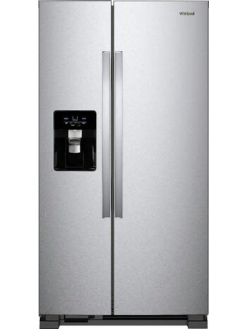 Whirlpool WRS315SDHZ 24.6-cu ft Standard-Depth 36-in Wide Side-by-Side Refrigerator with Ice Maker ,Water and Ice Dispenser ( Fingerprint Resistant Stainless Finish )