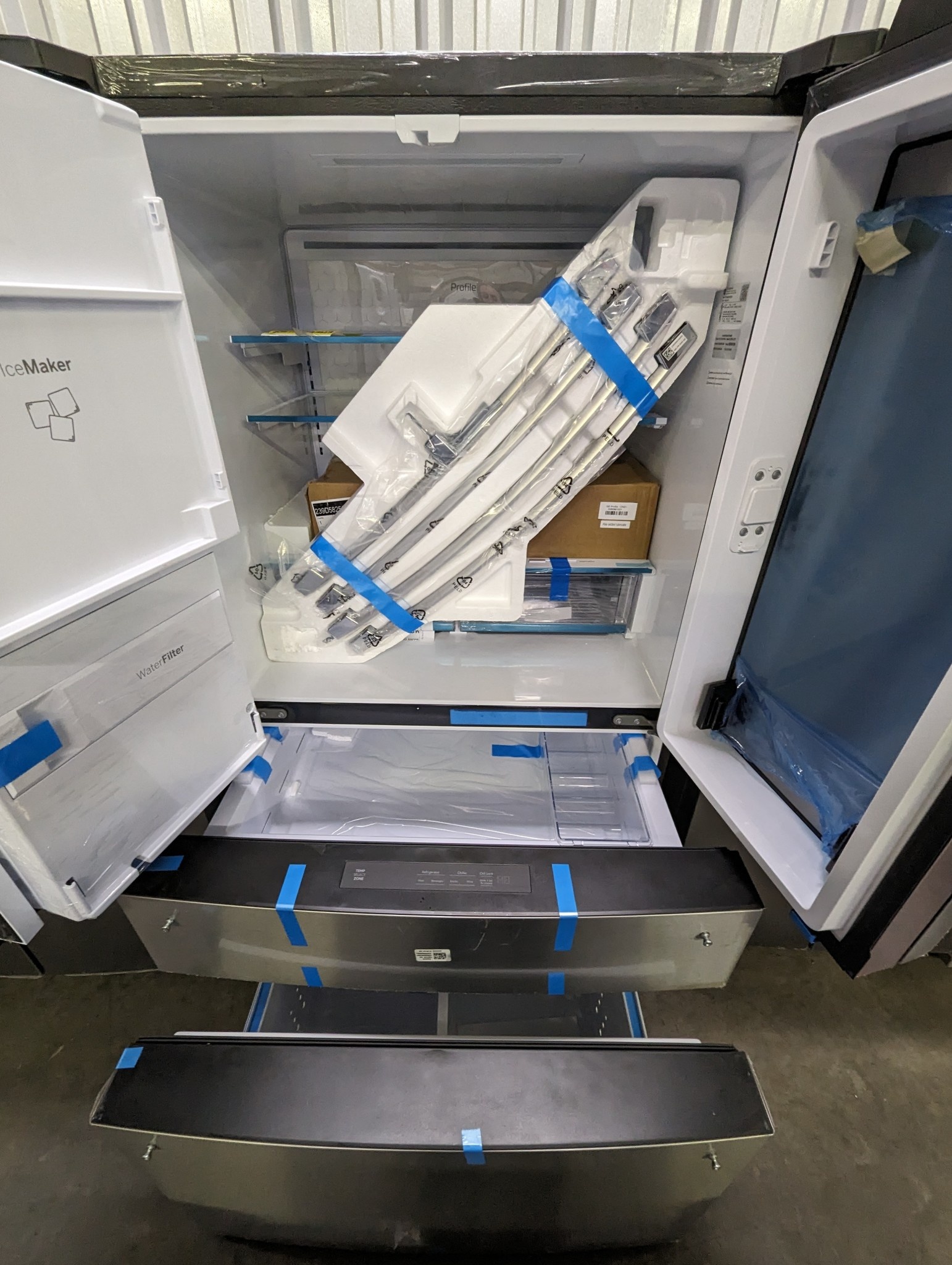 GE **PVD28BYNFS Clearance 27.9 cu. ft. Smart 4-Door French Door Refrigerator with Door in Door in Fingerprint Resistant Stainless Steel