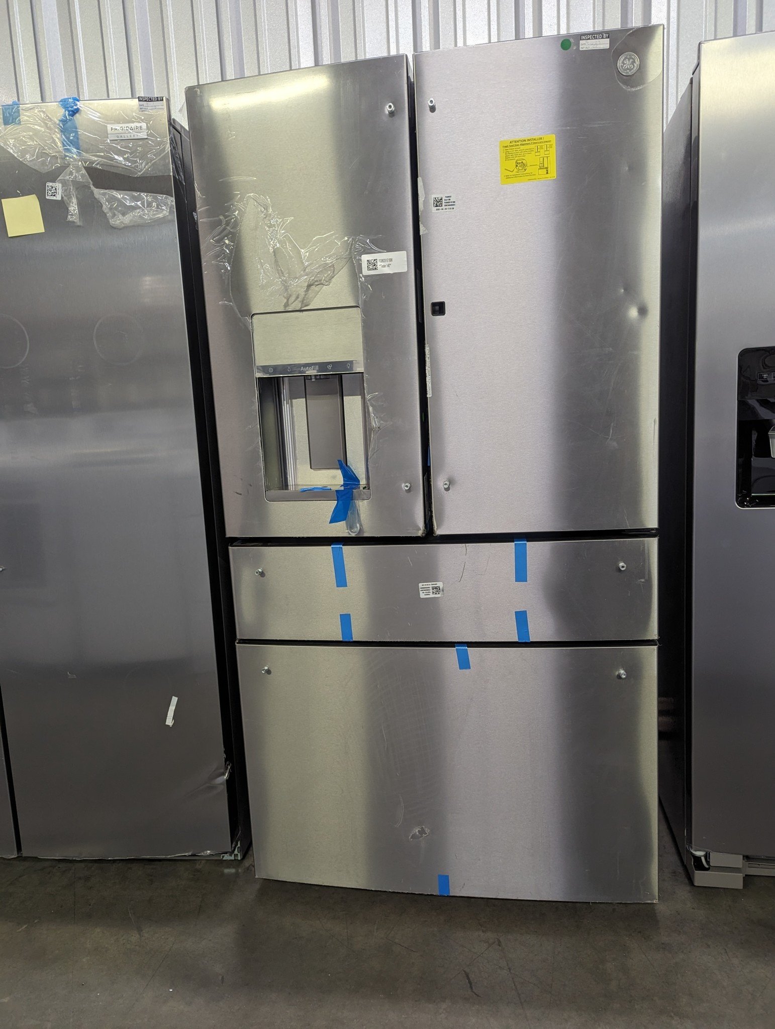 GE **PVD28BYNFS Clearance 27.9 cu. ft. Smart 4-Door French Door Refrigerator with Door in Door in Fingerprint Resistant Stainless Steel