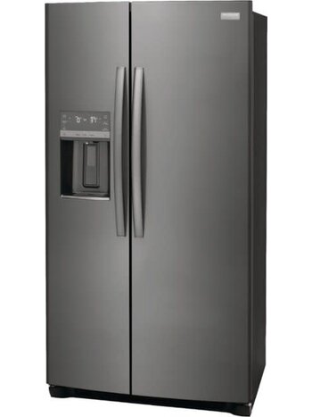 Frigidaire *GRSC2352AD Gallery 22.3 cu. ft. 36 in. Counter Depth Side by Side Refrigerator in Smudge-Proof Black Stainless Steel