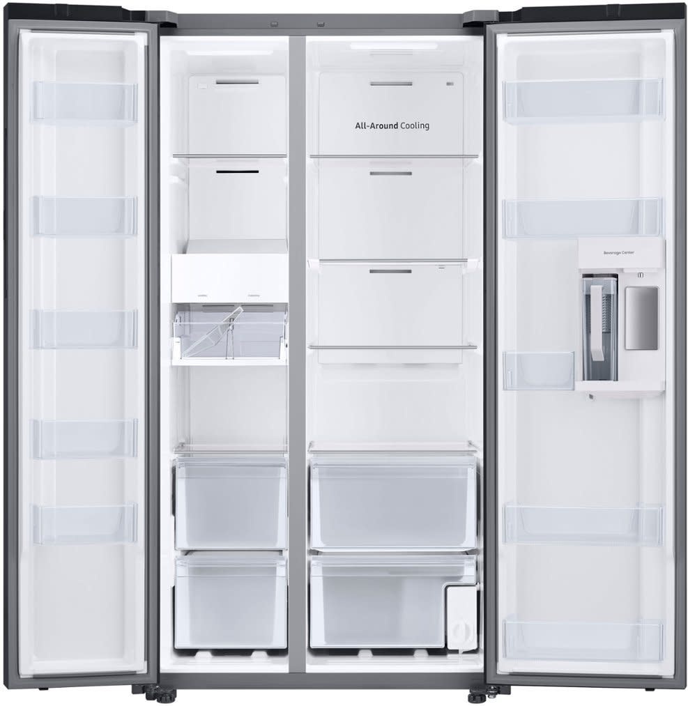 Samsung *RS28CB7600QL Bespoke 36 in. W 28 cu. ft. Side by Side Refrigerator with Beverage Center in Stainless Steel, Standard Depth