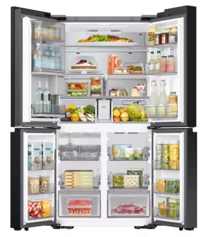 Samsung *RF23DB9700QL  Bespoke Counter-depth 22.5-cu ft 4-Door Smart French Door Refrigerator with Dual Ice Maker and Water Dispenser and Door within Door (Stainless Steel) ENERGY STAR