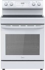 Midea *MER30S2AWW 30-in Glass Top 4 burners 6.3-cu ft Freestanding Electric Range ( White )