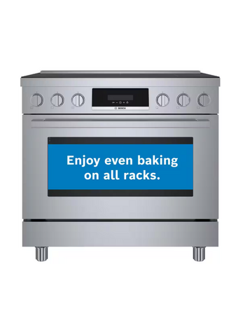 Bosch *HIS8655U 800 Series 36 in. 3.7 cu ft. 5 Burner Slide-In Industrial Style Induction Range w/ Convection Pro in Stainless Steel