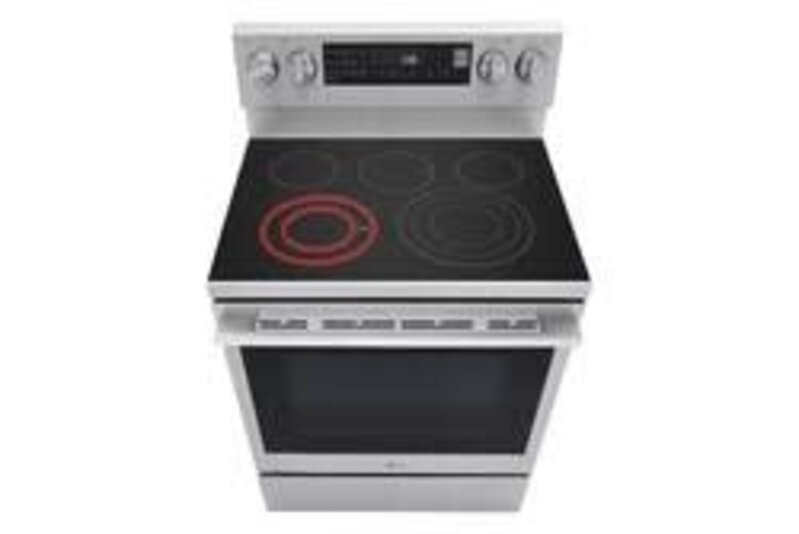 LG *LREN6323YE 30 in. 6.3 cu. ft. Smart Wi-Fi Enabled Fan Convection Freestanding Electric Range Oven with AirFry and EasyClean in Stainless Steel energy star