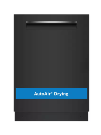 Bosch *SHP65CM6N  500 Series 24 in. Black Top Control Tall Tub Pocket Handle Dishwasher with Stainless Steel Tub, 44 dBA