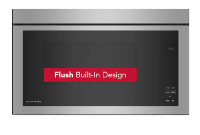 Kitchenaid *KMMF330PSS  30 in. W 1.1 cu. ft. Stainless Steel Flush Built-In 1000-Watt Over-the-Range Microwave