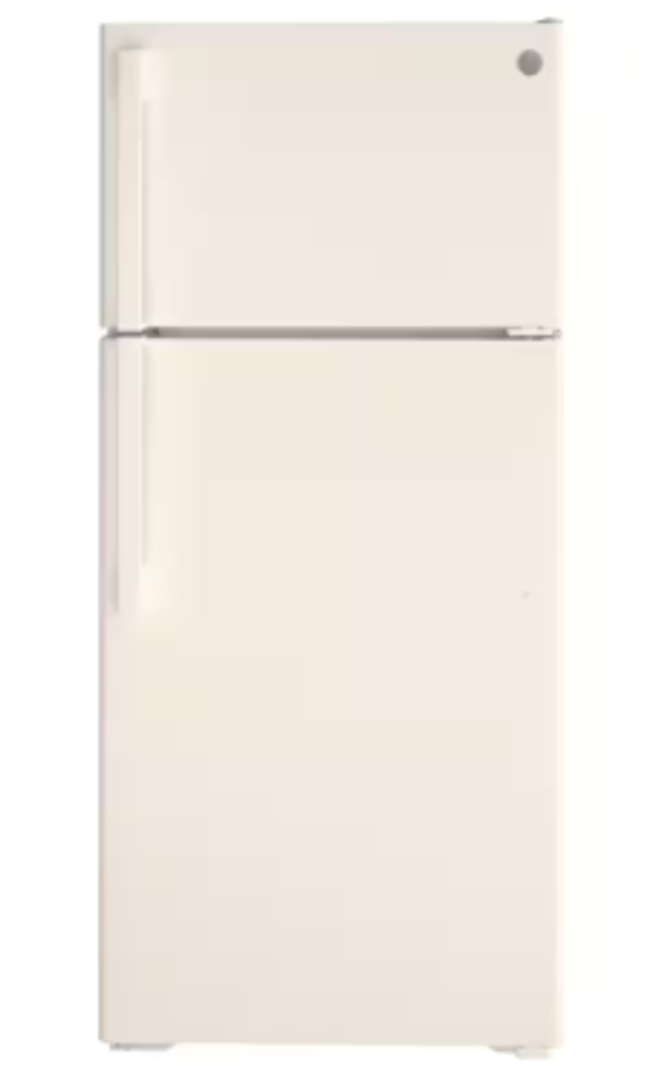 GE *GTE17DTNRCC  16.6 cu. ft. Top Freezer Refrigerator in Bisque, ENERGY STAR