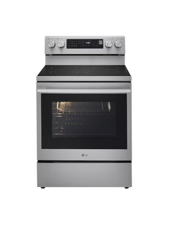 LG *LREN6325XE  30-in Glass Top 5 burners 6.3-cu ft Air Fry Convection Oven Freestanding Electric Range ( Stainless Steel )