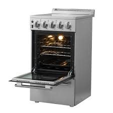 Forno *FFSEL6052-20 Pallerano 20-in Glass Top 4 burners 2.05-cu ft Freestanding Electric Range Stainless Steel )