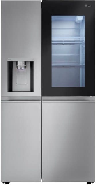 LG *LRSOS2706S InstaView 27.1-cu ft Side-by-Side Refrigerator with Dual Ice Maker (Printproof Stainless Steel) ENERGY STAR