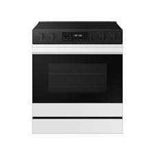 Samsung *NSE6DB830012  Bespoke 30 in. 6.3 cu.ft. 5 Burner Element Smart Slide-In Electric Range w/ AirFry & Safety Knobs in White Glass