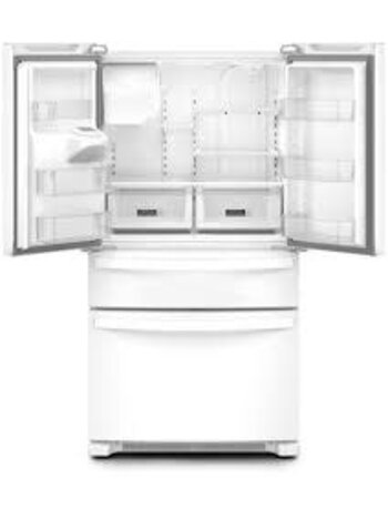 Whirlpool *WRMF3636RW 36 in. 24.5 cu. ft. Wide French Door Bottom Mount Refrigerator in White with Maximum Ice Capacity