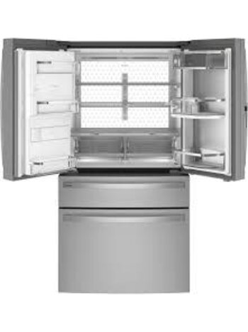 GE *PXD22BYPFS Profile 22.3 cu. ft. Counter Depth Four Door French Door Refrigerator in Stainless Steel with Hands-Free Autofill