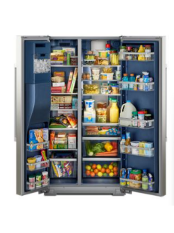 Maytag *MRSF6636RZ 36 in. 28.7 cu. ft. Full-Depth Side-by-Side Refrigerator in Fingerprint Resistant Stainless Finish w/ PowerCold Feature and Artic Blue interior