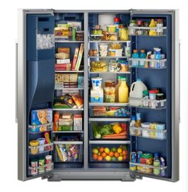 Maytag *MRSF6636RZ 36 in. 28.7 cu. ft. Full-Depth Side-by-Side Refrigerator in Fingerprint Resistant Stainless Finish w/ PowerCold Feature and Artic Blue interior