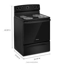 Amana *ACR4203MNB Amana 30 in. 4 Burner Element Freestanding Electric Range in Black with Easy-Clean Glass Door