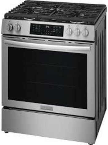 Frigidaire *GCFG3059BF Frigidaire Gallery 30 in. 5-Burners Slide-In Front Control 30 min Steam Cleaning Gas Range with Total Convection in Stainless Steel