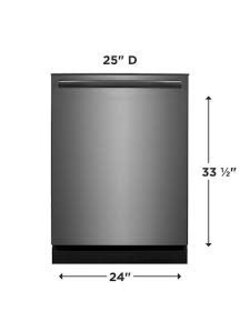 Frigidaire *GDPH4515AD Frigidaire Gallery Stainless Steel Tub 24-in Top Control Built-in Dishwasher ( Fingerprint Resistant Black Stainless Steel ) , OrbitClean , 52-Decibel
