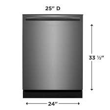 Frigidaire *GDPH4515AD Frigidaire Gallery Stainless Steel Tub 24-in Top Control Built-in Dishwasher ( Fingerprint Resistant Black Stainless Steel ) , OrbitClean , 52-Decibel