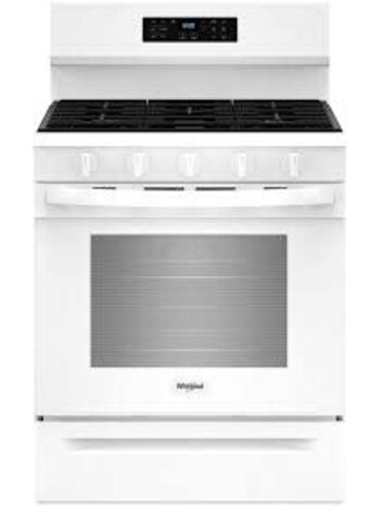Whirlpool *WFGS5030RW Whirlpool Air Cooking Technology 30-in 5 burners 5-cu ft Air Fry Convection Oven Freestanding Natural Gas Range ( White )