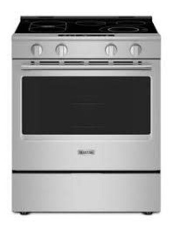 Maytag *MSES7030SZ Maytag 30-in Glass Top 5 burners 5.3-cu ft Air Fry Convection Oven Slide-In Electric Range ( Fingerprint Resistant Stainless Steel )