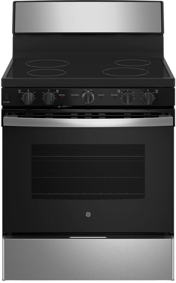 GE *JB480SYSS GE 30 Inch Freestanding Electric Range with 4 Radiant Smoothtop Burners