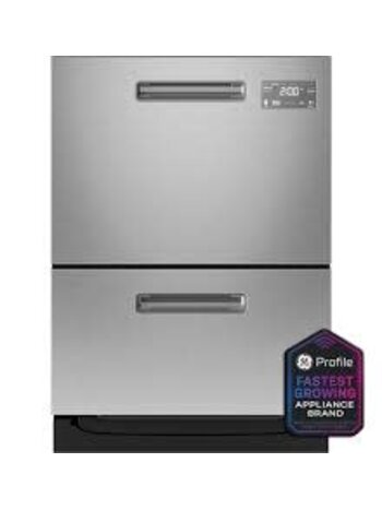 GE *PDD415PYYFS GE 24-in Front Control Double Drawer Dishwasher ( Fingerprint Resistant Stainless Steel ) 45-Decibel Very Quiet Sound Level