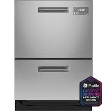 GE *PDD415PYYFS GE 24-in Front Control Double Drawer Dishwasher ( Fingerprint Resistant Stainless Steel ) 45-Decibel Very Quiet Sound Level