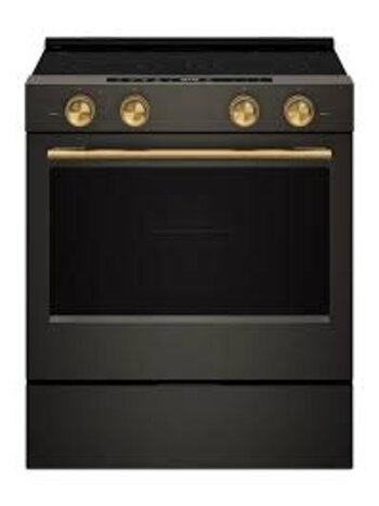 Kitchenaid *KSES530SBE KitchenAid 30-in Glass Top 5 burners 5.3-cu ft Air Fry Convection Oven Slide-In Electric Range ( Black Ore )
