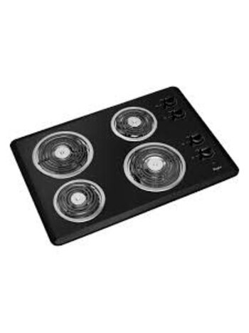 Whirlpool *WCC31430AB Whirlpool 30-in 4 burners Coil Black Electric Cooktop
