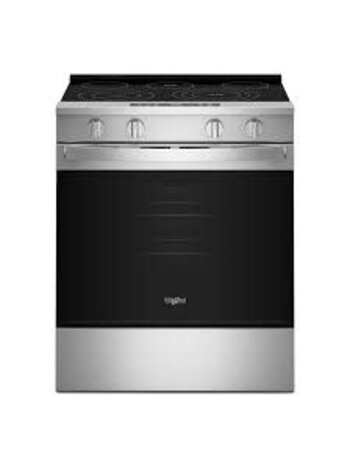 Whirlpool *WSES5030SZ Whirlpool 30 in. 5 Element Slide-In Electric Range in Fingerprint Resistant Stainless Steel with Air Cooking Technology