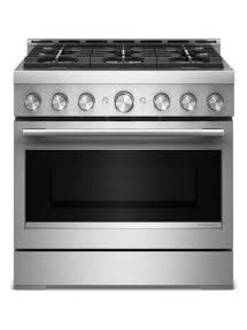 Kitchenaid *KFGS936SSS KitchenAid 36-in 6 burners 5.1-cu ft Air Fry Convection Oven Slide-In Natural Gas Range ( Stainless Steel )