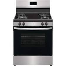 Frigidaire *FCRC3012BS Frigidaire 30 in. 4 Burner Free-Standing Electric Range in Stainless Steel with Even Baking Technology