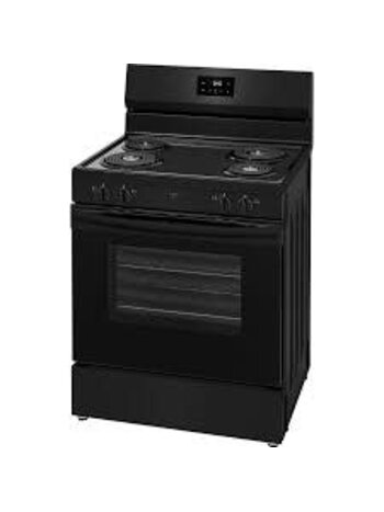 Frigidaire *FCRC3012BB Frigidaire 30 in. 4 Burner Free-Standing Electric Range in Black with Even Baking Technology