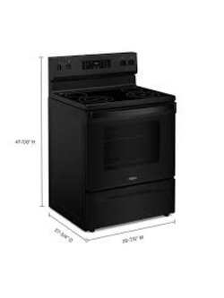 Whirlpool *WFES3530RB Whirlpool 30-in Glass Top 4 burners 5.3-cu ft Freestanding Electric Range ( Black )