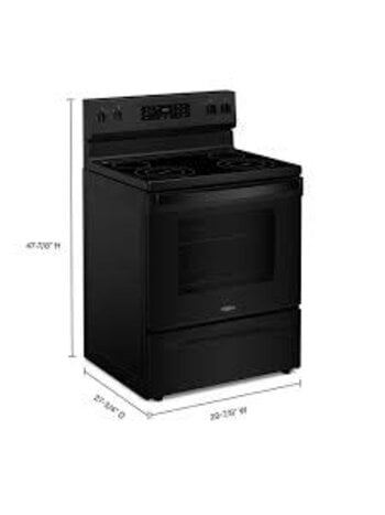 Whirlpool *WFES3530RB Whirlpool 30-in Glass Top 4 burners 5.3-cu ft Freestanding Electric Range ( Black )