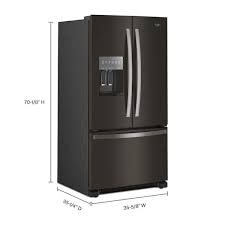 Whirlpool *WRFF3436RV Whirlpool Standard-Depth 24.7-cu ft 3 -Door 36-in Wide with Ice Maker ( Black Stainless Steel ) ENERGY STAR Certified