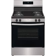 Frigidaire *FCRC3022BS Frigidaire 30 in. 4 Burner Free-Standing Electric Range in Stainless Steel with One-Touch Self Clean