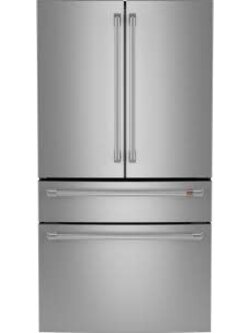 CAFE *CJE23DP2WS1 Cafe Counter-Depth 23.2-cu ft 4 -Door 36-in Wide with Ice Maker ( Stainless Steel with Brushed Stainless Handles ) ENERGY STAR Certified