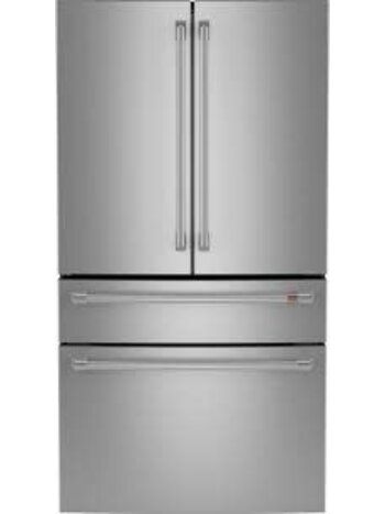 CAFE *CJE23DP2WS1 Cafe Counter-Depth 23.2-cu ft 4 -Door 36-in Wide with Ice Maker ( Stainless Steel with Brushed Stainless Handles ) ENERGY STAR Certified