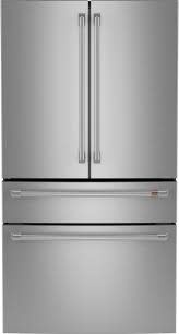 CAFE *CJE23DP2WS1 Cafe Counter-Depth 23.2-cu ft 4 -Door 36-in Wide with Ice Maker ( Stainless Steel with Brushed Stainless Handles ) ENERGY STAR Certified
