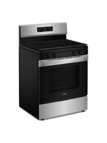 Whirlpool *WFGS3530RS Whirlpool 30 in. 4 Burners Freestanding Gas Range in Stainless Steel with No Preheat Mode