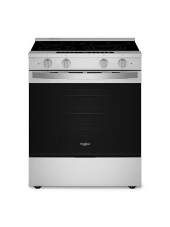 Whirlpool *WSES7530RZ   30-in Glass Top 5 Burners 5.3-cu ft Self-Cleaning Air Fry Convection Oven Slide In Smart Electric Range with WipeClean Coating