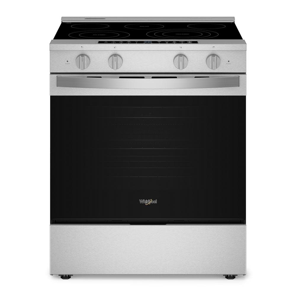 Whirlpool *WSES7530RZ   30-in Glass Top 5 Burners 5.3-cu ft Self-Cleaning Air Fry Convection Oven Slide In Smart Electric Range with WipeClean Coating
