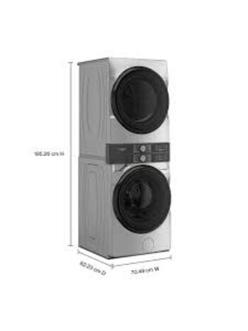 Whirlpool *WEF5727TR Laundry Tower 4.5 cu. ft. Washer with UV Clean Technology and FreshFlow Vent System 7.4 cu. ft. Electric Dryer in Silver