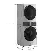 Whirlpool *WEF5727TR Laundry Tower 4.5 cu. ft. Washer with UV Clean Technology and FreshFlow Vent System 7.4 cu. ft. Electric Dryer in Silver