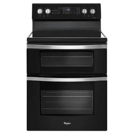 Whirlpool *WGE745C0FE Whirlpool 6.7 cu. ft. 5 Burner Element Double Oven Electric Range with True Convection in Black Ice
