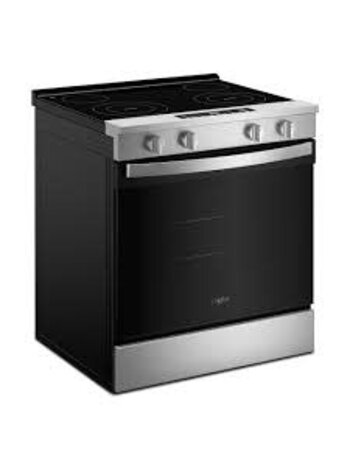 Whirlpool *WSES3130SS Whirlpool 30 in. 4-Element Slide-In Electric Range in Stainless Steel with No Preheat Mode
