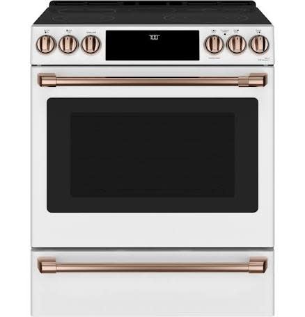 CAFE *CES700P4MW2 Cafe 30 in. 5 Burner Element Smart Slide-In Electric Range in Matte White with True Convection, Air Fry